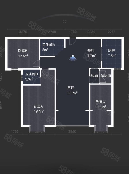 卫生人才公寓3室2厅2卫139.73㎡南北85万