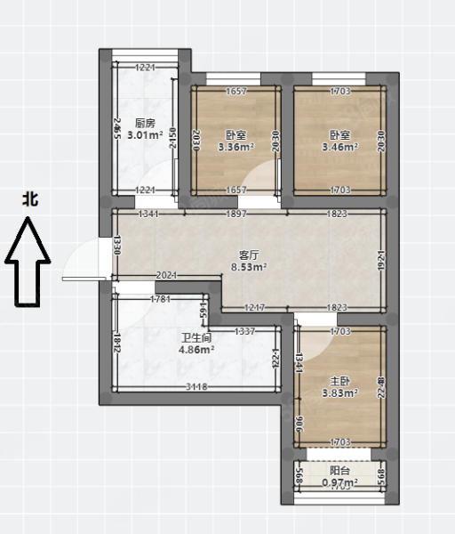 交通运输局生活区3室1厅1卫76㎡南北35万