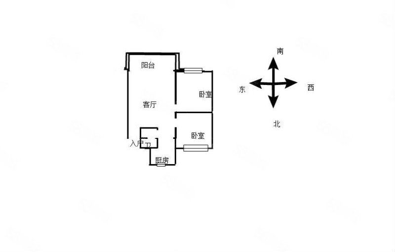 东栗巷小区2室1厅1卫44.61㎡南北52万