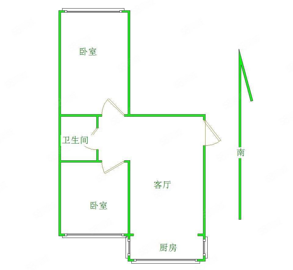 亲亲城2室2厅1卫77.18㎡南北30万