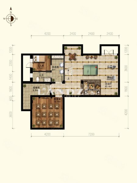 中国院子5室4厅5卫400.66㎡南北2288万