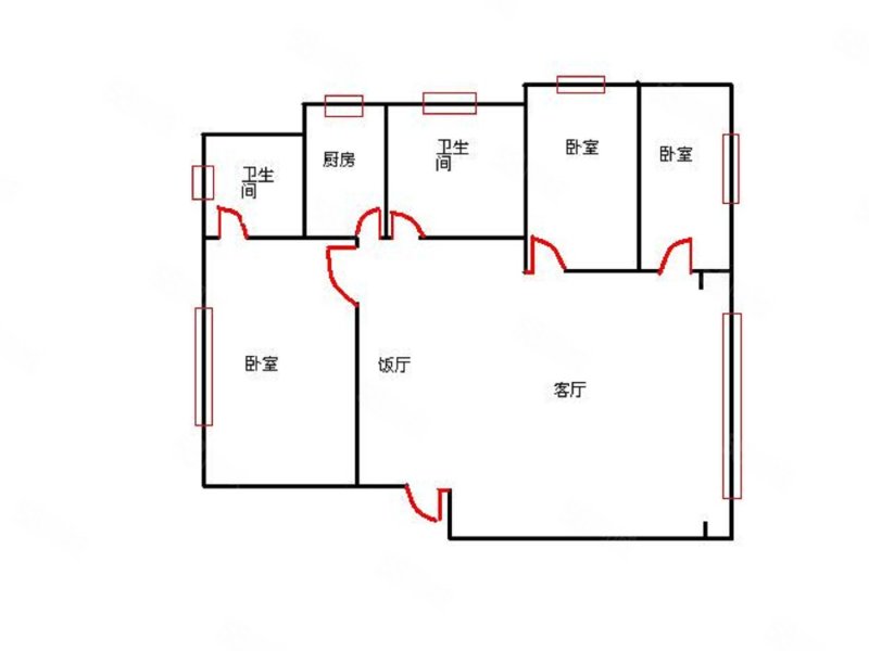 银泰大厦3室2厅2卫120㎡南北73万