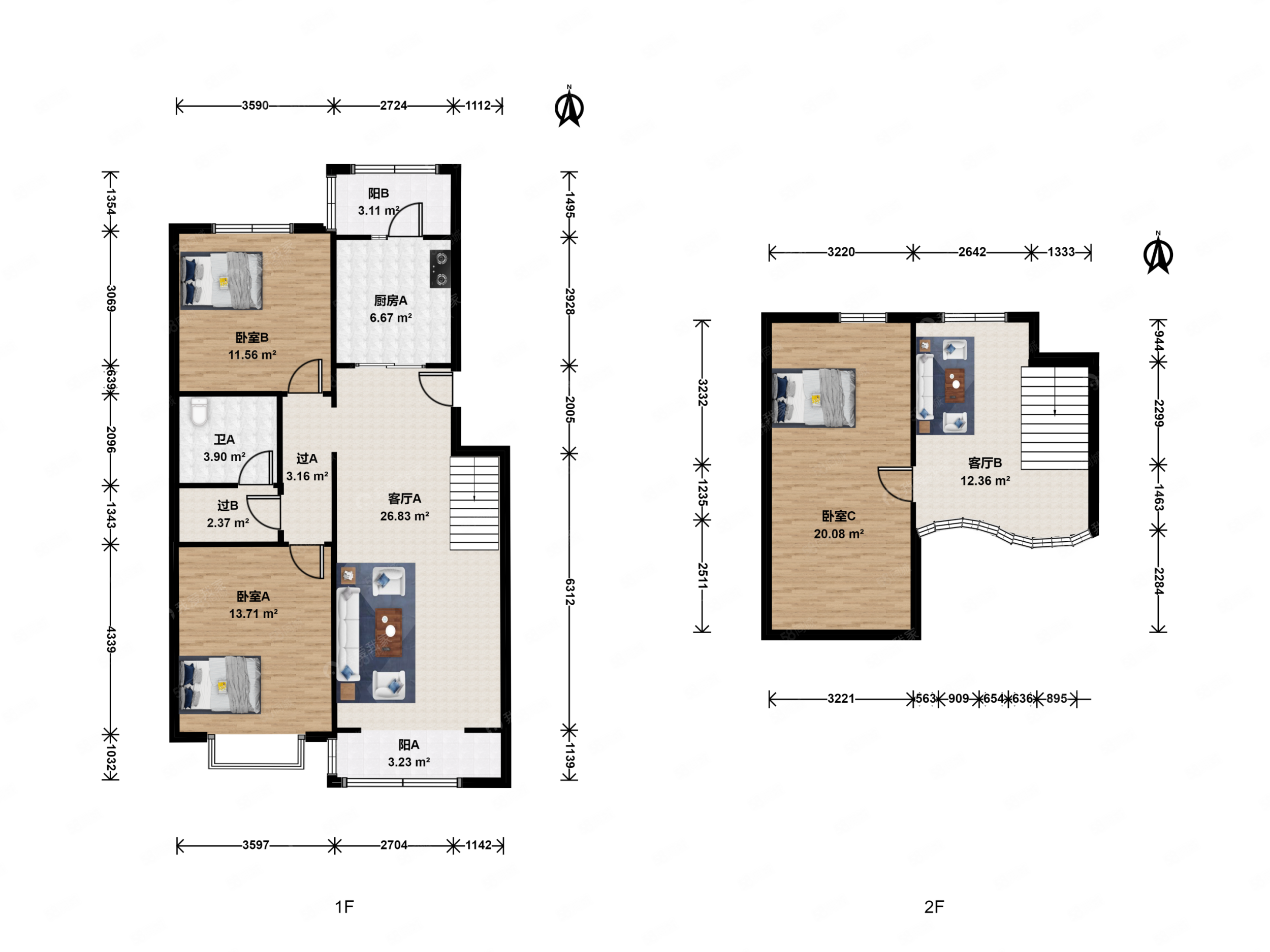 楓澤園3室2廳1衛(wèi)93.83㎡南北439萬