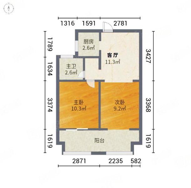 瑞地祥和府2室1厅1卫59.35㎡南105万