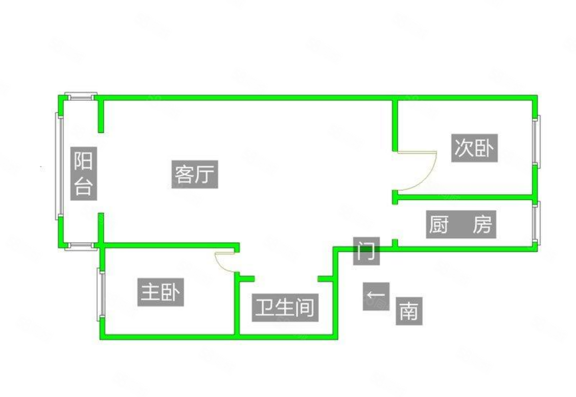 云沁园2室1厅1卫108㎡南北54万