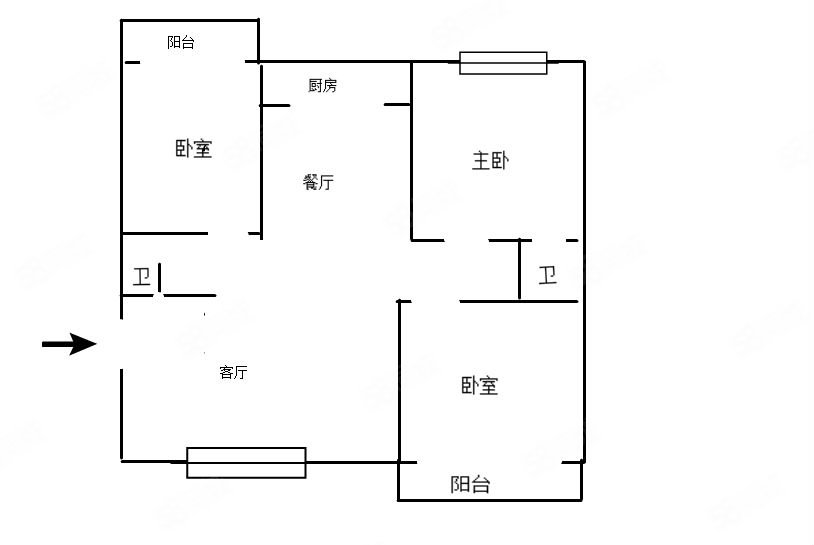 三川花园3室2厅2卫145㎡南北79.8万