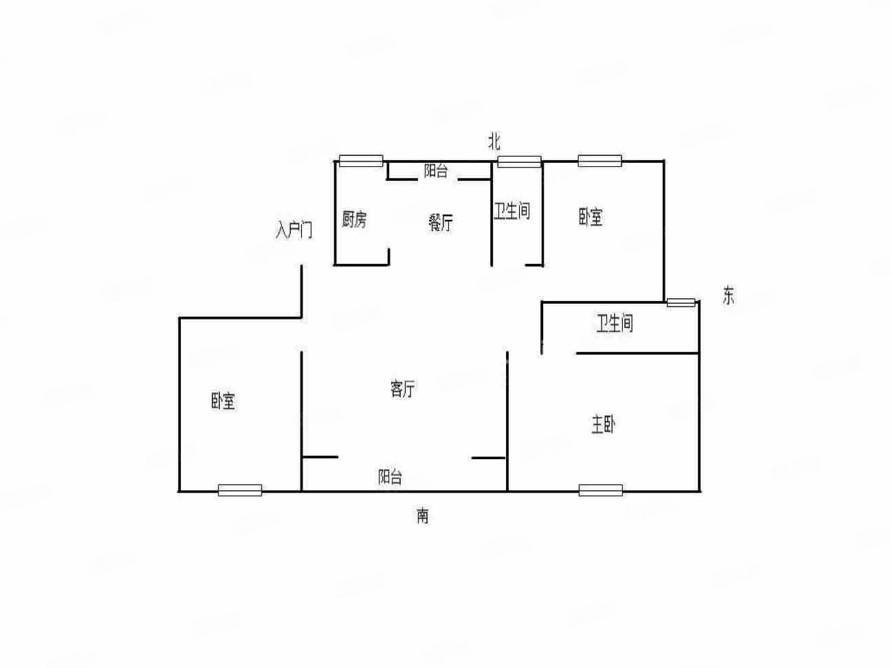 融侨碧桂园铂玥府3室2厅2卫120.6㎡南北211万