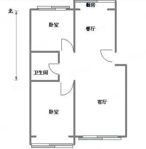 新疆煤建家属院2室2厅1卫71.3㎡南北43万