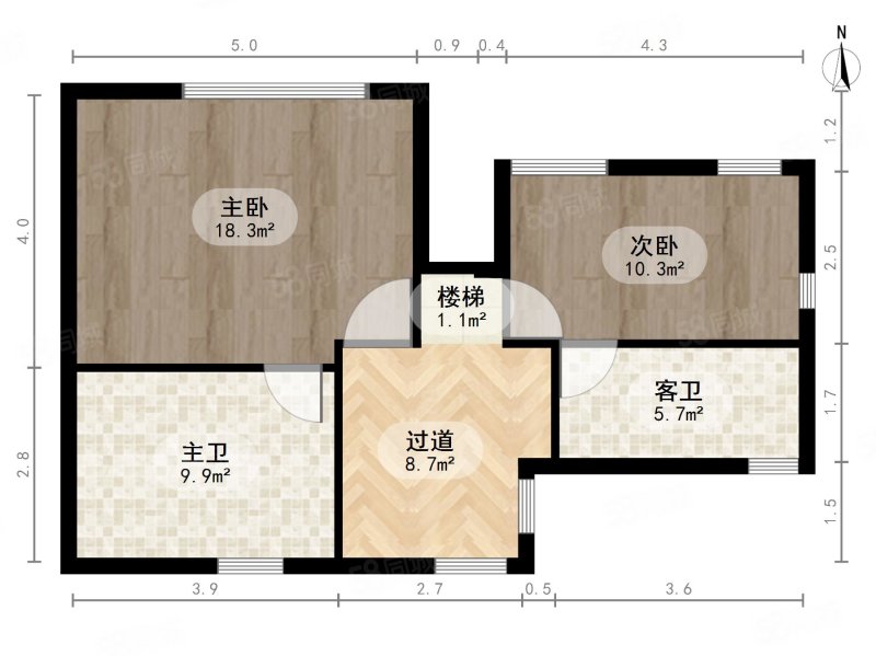 名都园(公寓住宅)5室2厅4卫209.47㎡东南950万