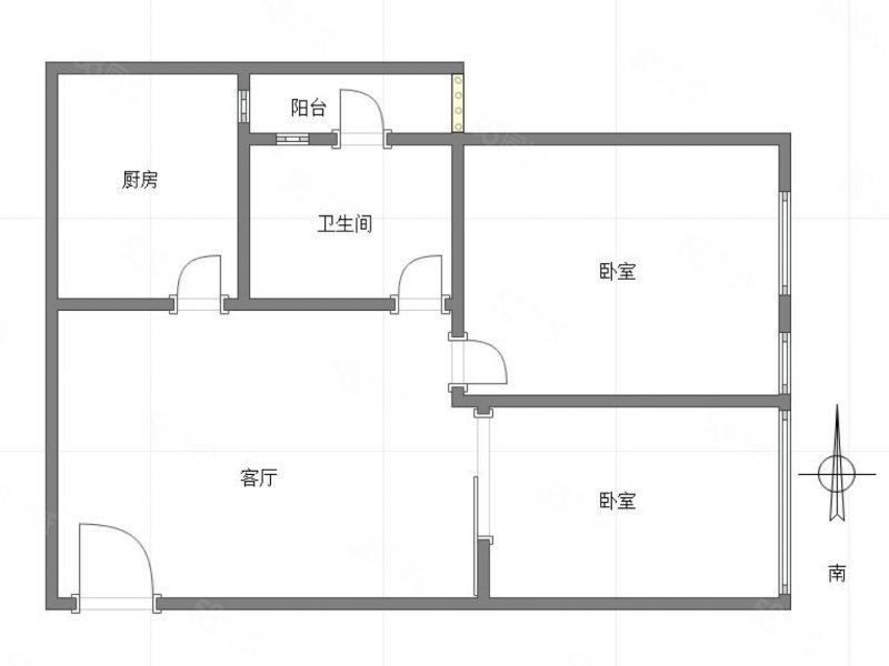 郁金香国际公寓2室1厅1卫56㎡南108万