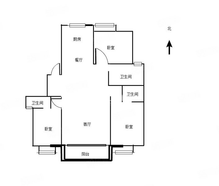 正荣润璟3室2厅3卫149㎡南北263万