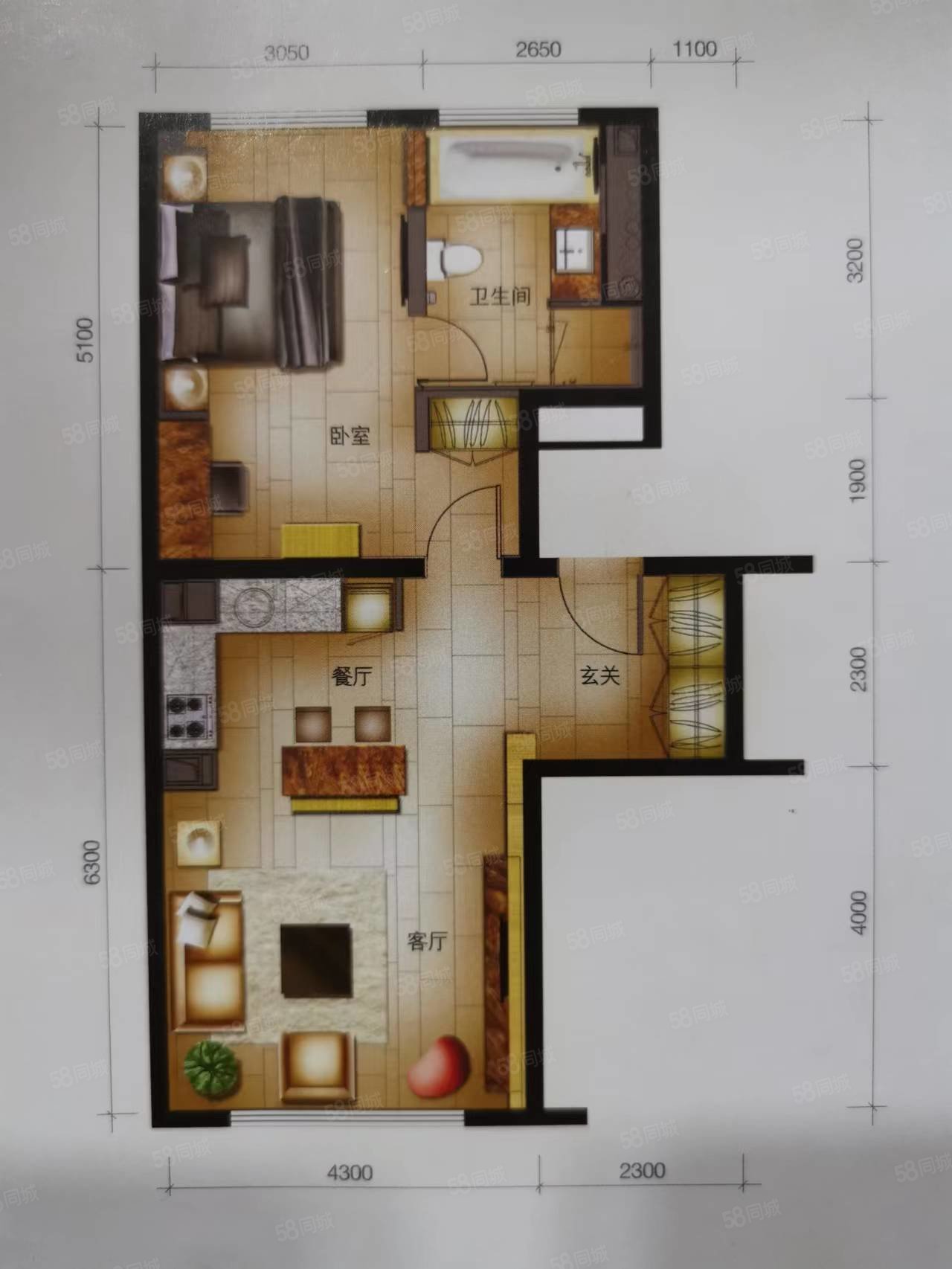 萬(wàn)科公園五號(hào)1室1廳1衛(wèi)86.13㎡南北688萬(wàn)