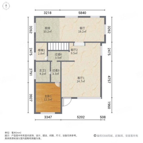 福乐园(别墅)5室2厅3卫291㎡南北800万