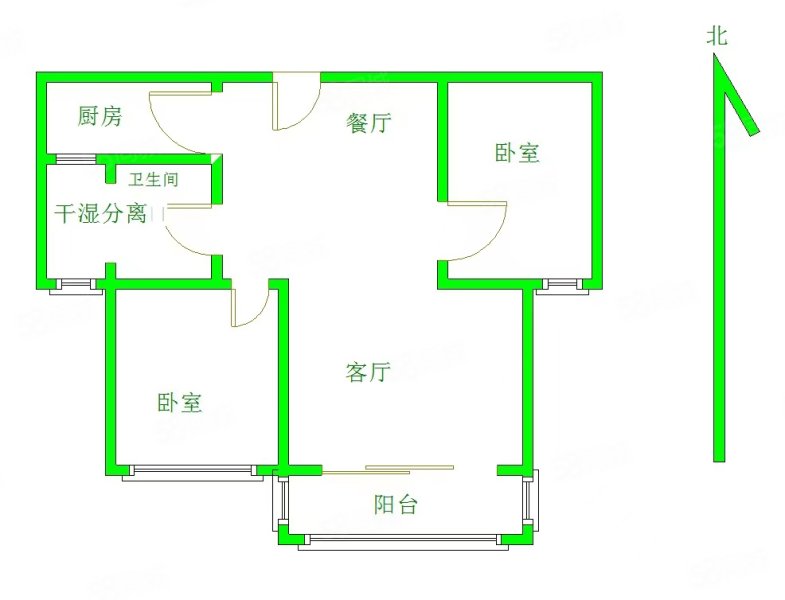 凤凰城(东区)2室2厅1卫92.75㎡南66.5万