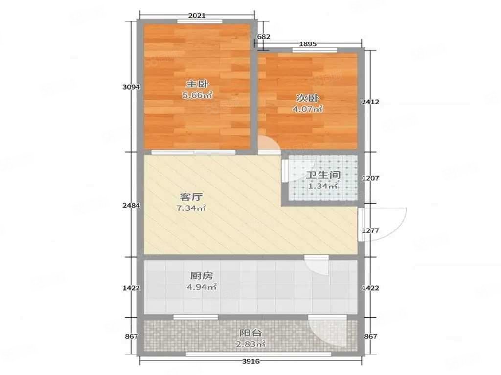 钢花小区2室1厅1卫65㎡南北25万