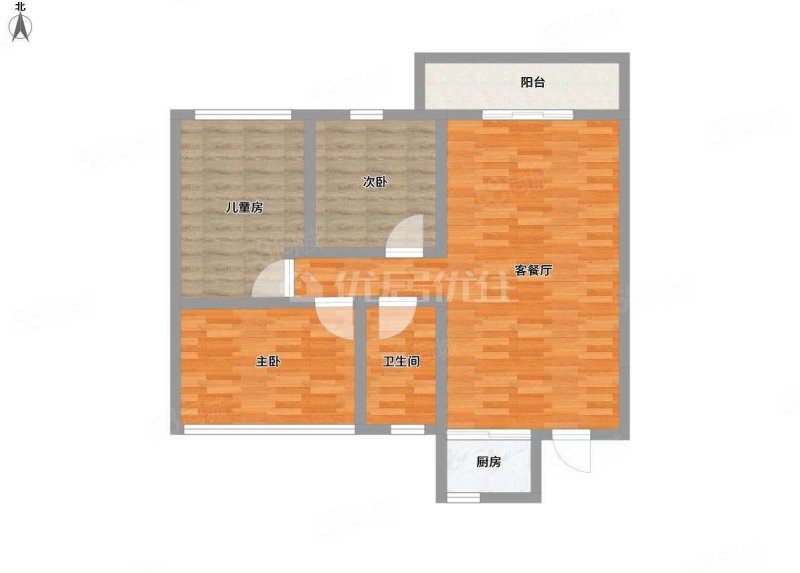 盛天领域3室2厅2卫90㎡南北88万