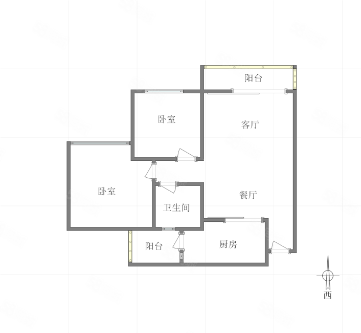 万科翡翠天麓2室2厅1卫86㎡南北140万