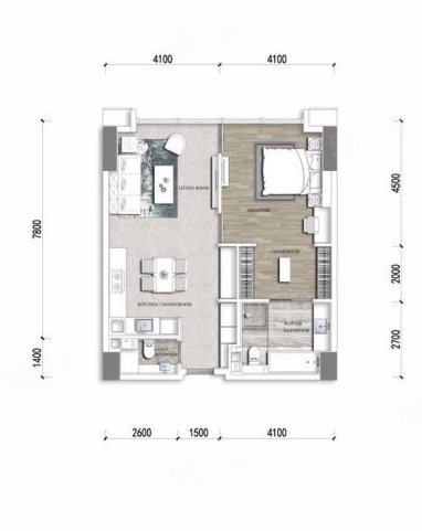 四川成都高新区金融城誉峰遇见南北方向1室2厅2卫86㎡总价150万