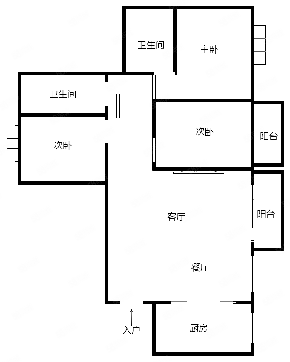 中恒沁园春3室2厅2卫137.65㎡南北89.9万