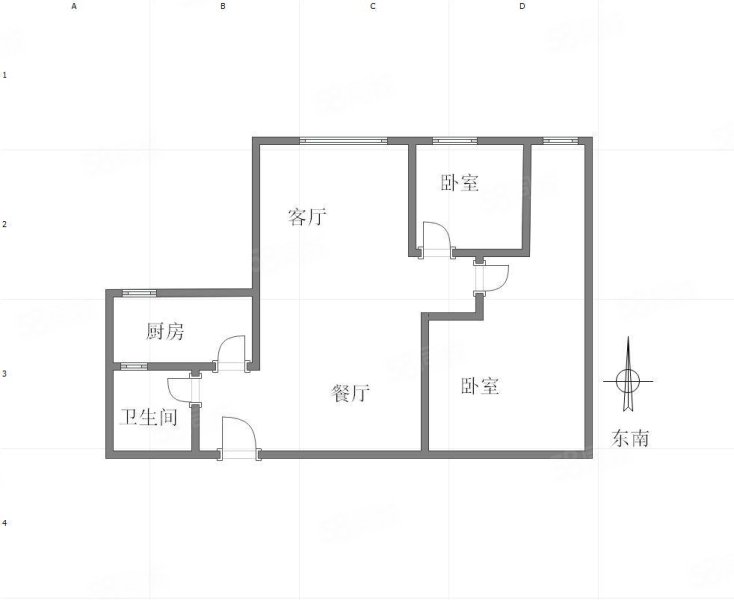 四季花园2室1厅1卫82.43㎡南北100万