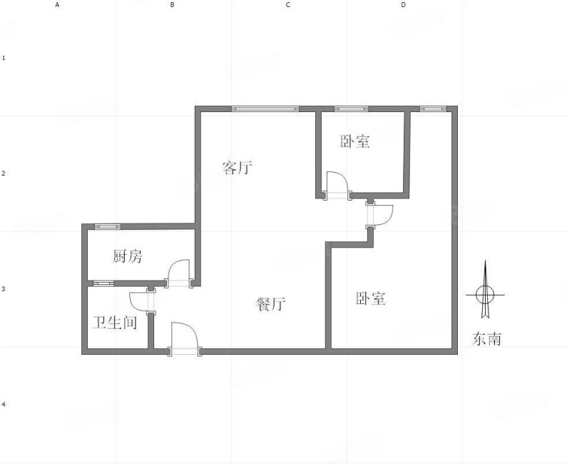 四季花园2室1厅1卫82.43㎡南北100万