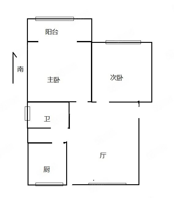 绿城花园2室1厅1卫88㎡南北61万