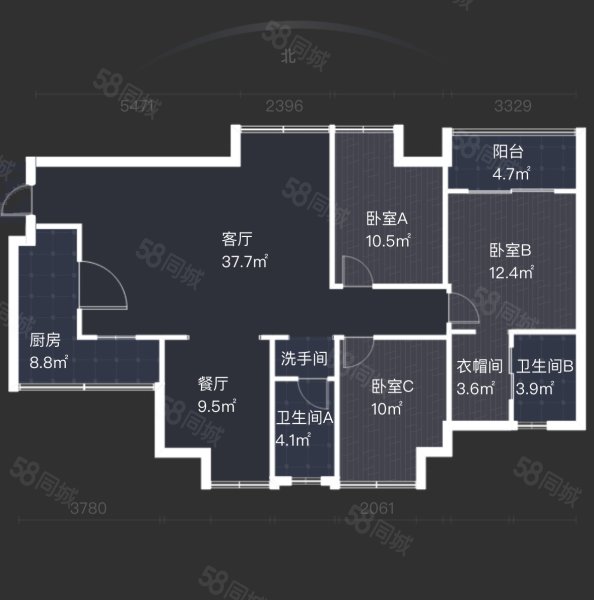 优品尚东三期4室2厅2卫127.17㎡南北238万