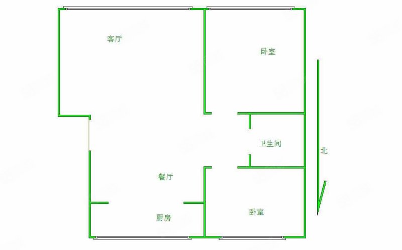 道北一小区2室1厅1卫85㎡南北63万