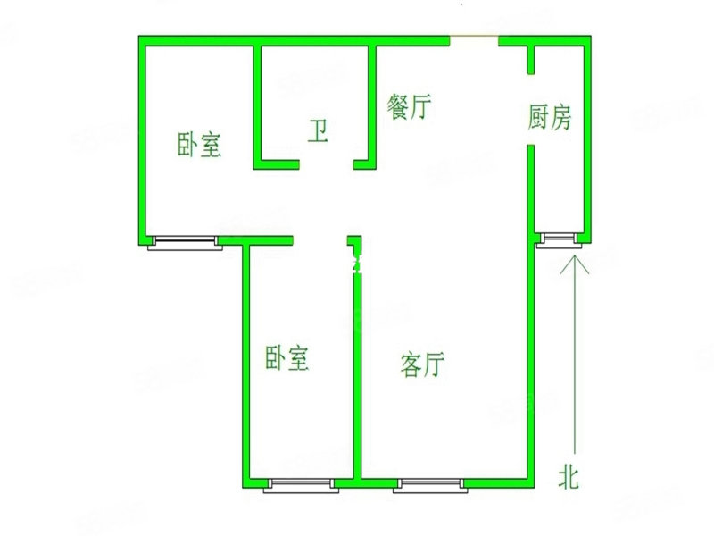 汤河铭筑(一期)2室2厅1卫78.93㎡南90万