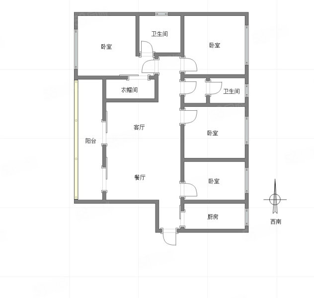 中建龙玺台4室2厅2卫164.06㎡南北189万