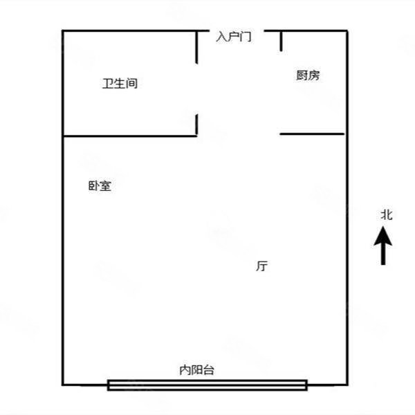 汇成名郡1室1厅1卫33㎡北36.6万