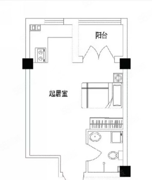 府山东郡1室1厅1卫50㎡南北27万