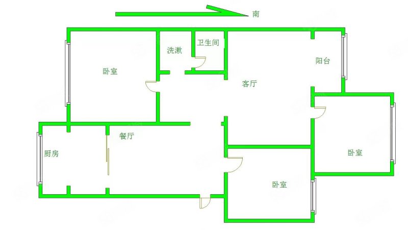 康安小区3室1厅1卫88.65㎡南北150万