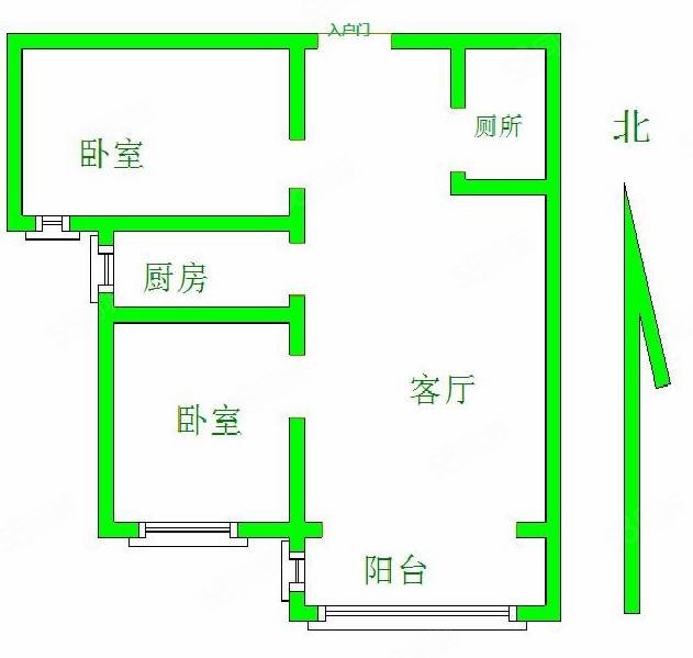 杏坛小区2室2厅1卫92㎡南北61万