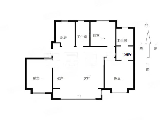 鸿坤山语3室2厅2卫119.73㎡南北192万