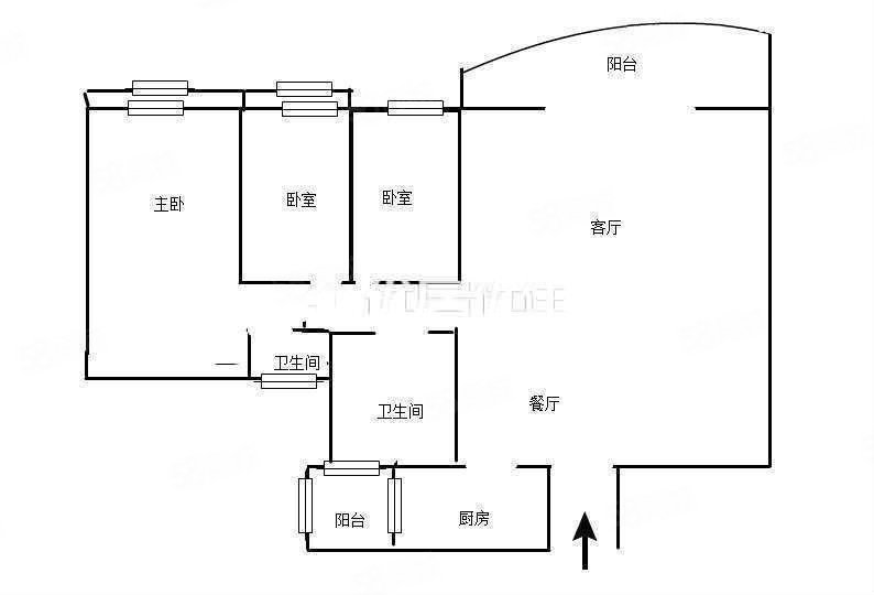 民生丽岛3室2厅2卫139.62㎡南88万