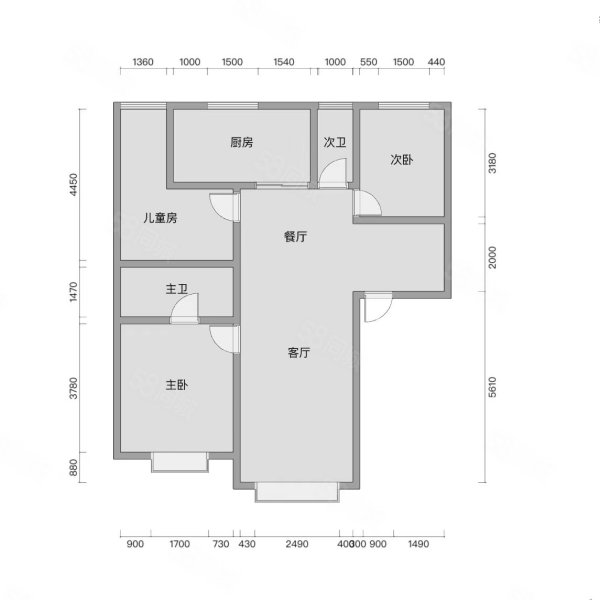 薇乐花园3室2厅2卫123㎡南北62万