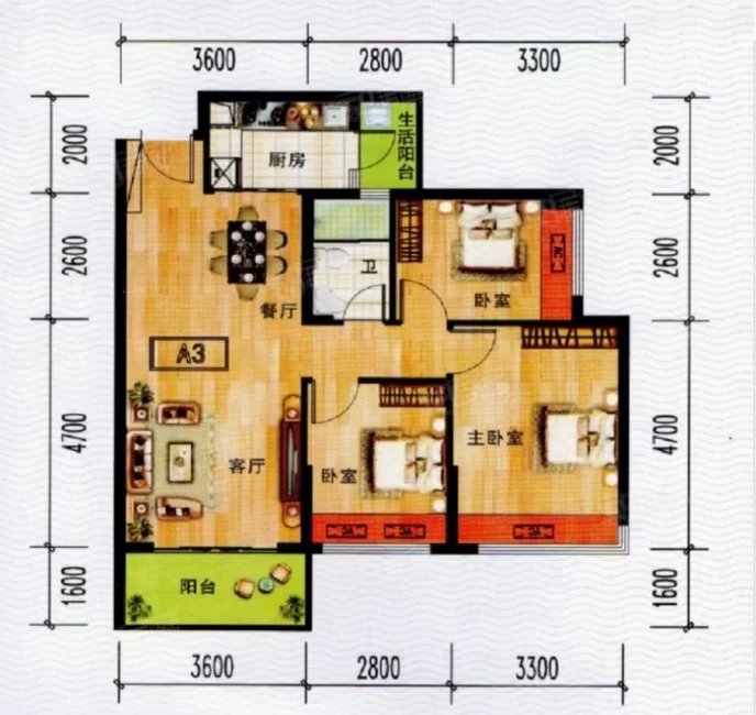 桂海塞纳庄园3室2厅1卫91㎡南39.8万