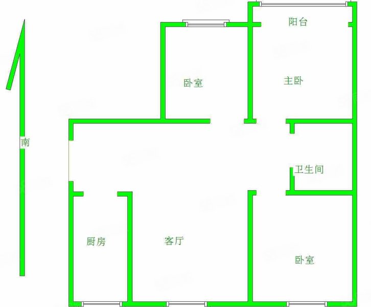 凯德世家3室2厅1卫102㎡南北85万