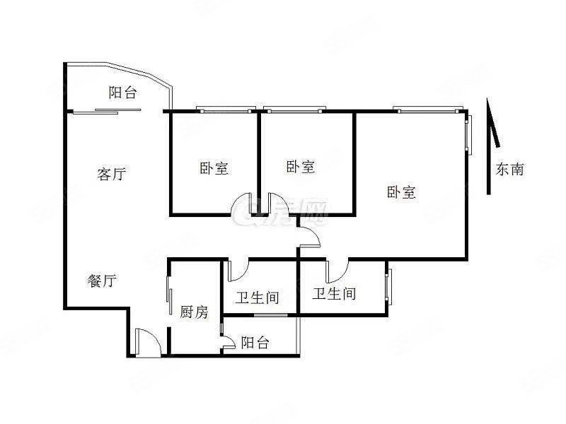 晖景园3室2厅2卫141㎡南北76万