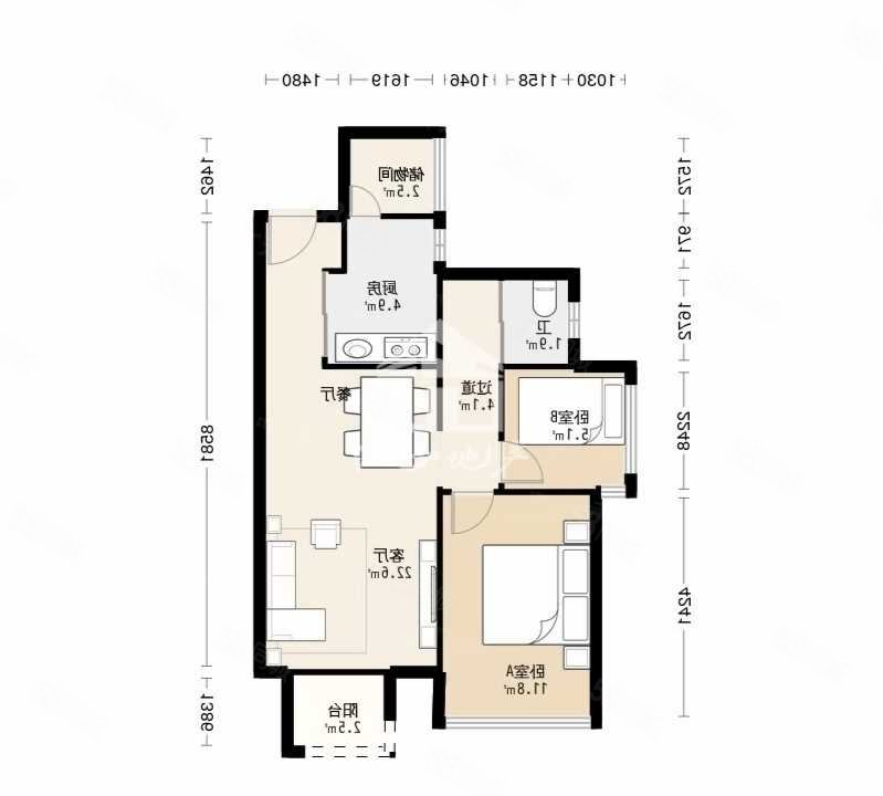 骋望珺玺 2房2厅60万