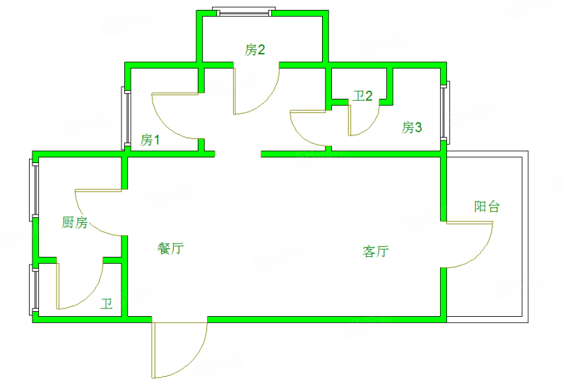 金碧涛居3室2厅2卫105.06㎡南北57.8万