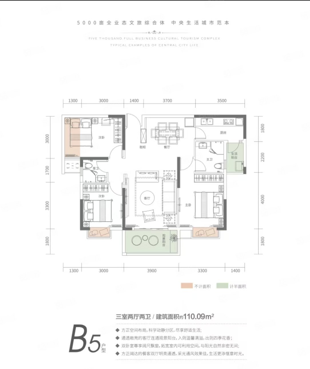 国瑞文旅城3室2厅2卫108㎡南北75万