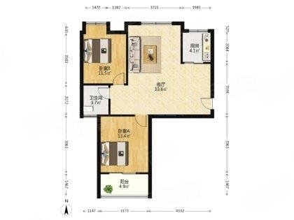 铁机新居2室2厅1卫95.72㎡南105万