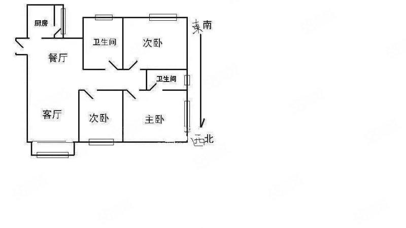 美的城(四期)3室2厅2卫124㎡南北72.8万