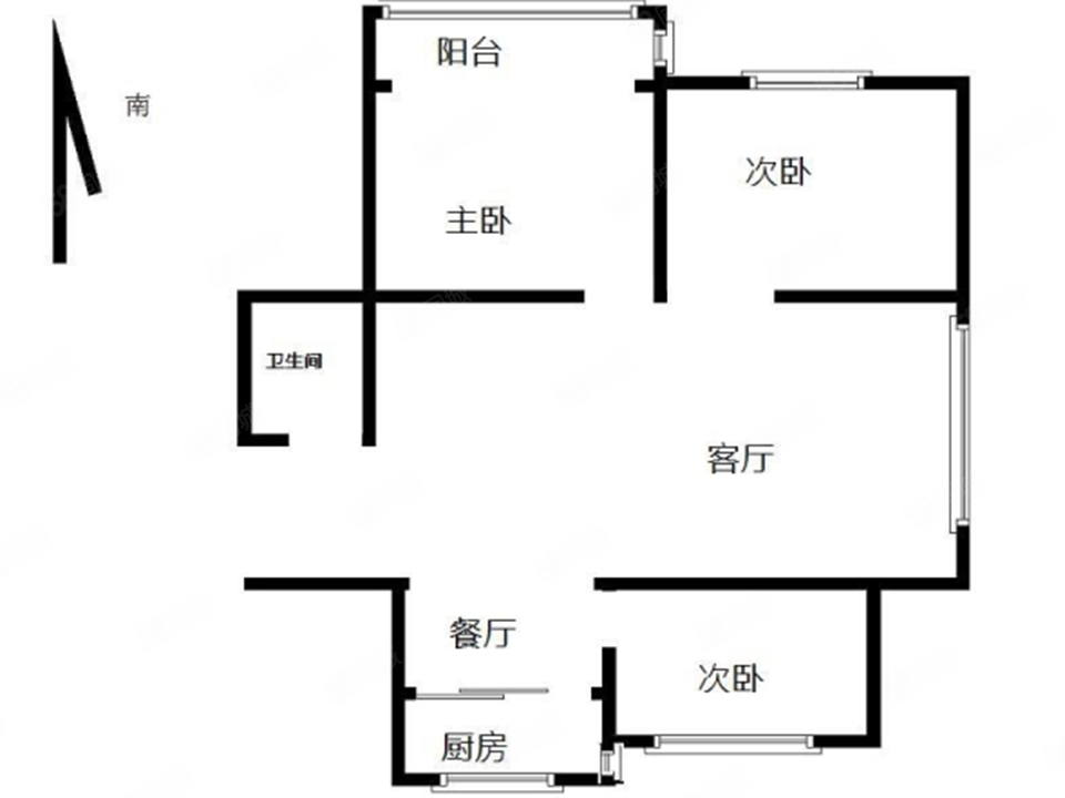 盛兴新天地3室2厅1卫98㎡南北69万