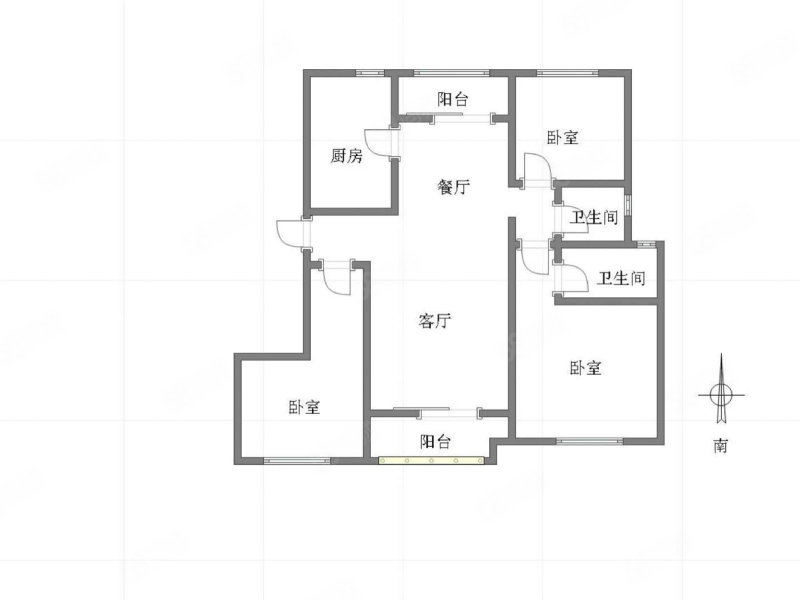 泷悦华府(二期)3室2厅2卫97㎡南北110万