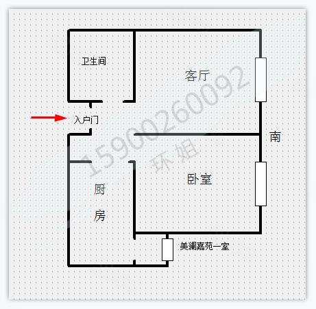 美澜嘉苑1室1厅1卫60㎡南北38万