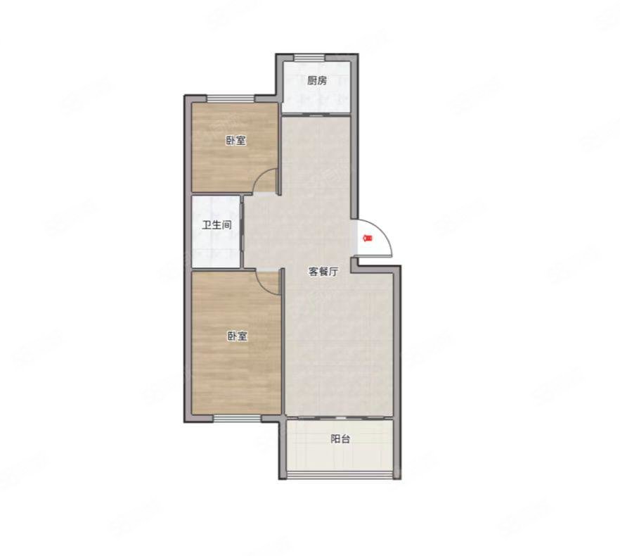 银通中央公园2室2厅1卫106㎡南北60万