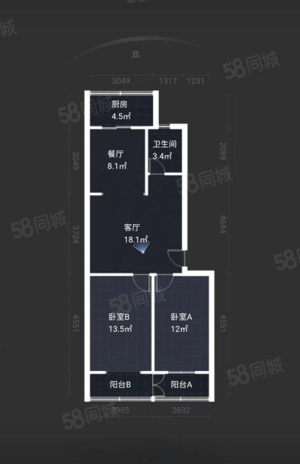 习武园12号院2室1厅1卫62㎡东西48万